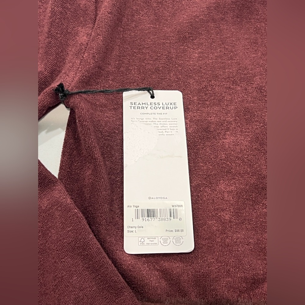 NWT ALO SEAMLESS LUXE TERRY COVER UP - Picture 3 of 5